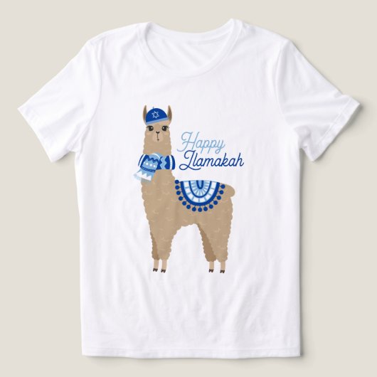 Happy Llamakah Funny Hanukkah Tri-Blend Shirt (Design voorkant)