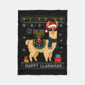 Happy Llamakah Funny Ugly Hanukkah Sweater Llama P Fleece Deken (Voorkant)