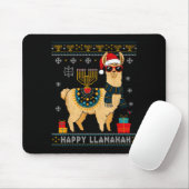 Happy Llamakah Funny Ugly Hanukkah Sweater Llama P Muismat (Met muis)