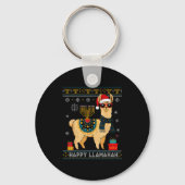 Happy Llamakah Funny Ugly Hanukkah Sweater Llama P Sleutelhanger (Voorkant)