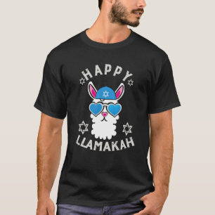 Happy Llamakah Graphic Funny Hanukkah Llama Kinder T-shirt