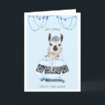 Happy Llamakah | Grappige Llama Hanukkah Kaart<br><div class="desc">Ik noem hem Jiddisch de Llamakah. Hij geniet enorm van baardverzorging met alleen de beste veganistische baardpommade. Zijn andere hobbies zijn het bemonsteren van kleine batch eiken gerijpt manischewitz, met de hand gerold challah brood, en het luisteren naar een grote alt-folk jingle. Hij heeft het maar één keer geprobeerd, maar...</div>