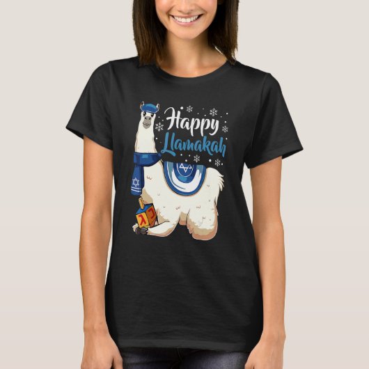Happy Llamakah Hanukkah Chanukkah Jewish Holiday M T-shirt (Voorkant)