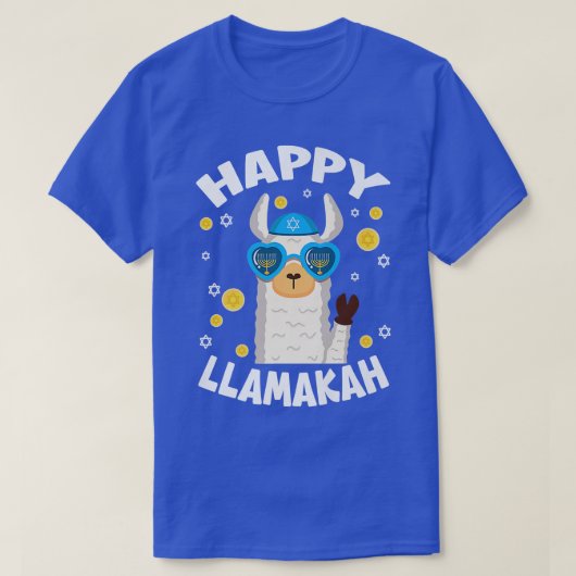 Happy Llamakah Hanukkah Funny Llamaorah T-shirt (Design voorkant)
