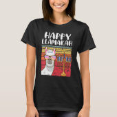 Happy Llamakah Jewish Llama   Hanukkah Pajamas Cha T-shirt (Voorkant)