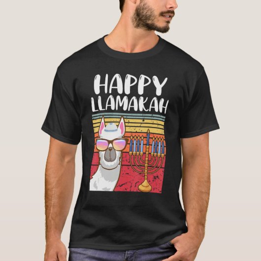 Happy Llamakah Jewish Llama Hanukkah Pajamas Cha T-shirt (Voorkant)