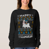 Happy Llamakah  Llama  Hanukkah Ugly Sweater (Voorkant)