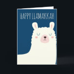 Happy Llamakkah Blue Hanukkah Llama Cute Feestdagen Kaart<br><div class="desc">Happy Llamakkah!</div>