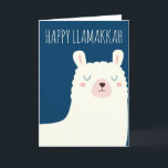 Happy Llamakkah Blue Hanukkah Llama Cute Feestdagen Kaart<br><div class="desc">Happy Llamakkah!</div>