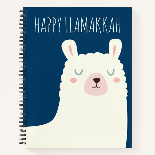 Happy Llamakkah Blue Hanukkah Llama Cute Notitieboek (Voorkant)