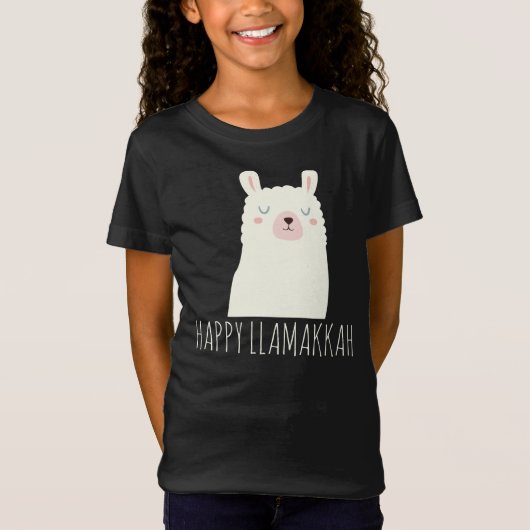 Happy Llamakkah Blue Hanukkah Llama Cute T-shirt (Voorkant)