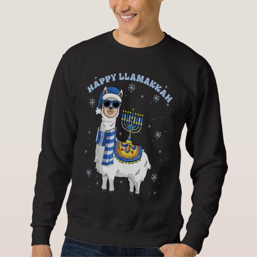 Happy Llamakkah Hanukkah Llama Chanukah Alpaca Gir Trui (Voorkant)