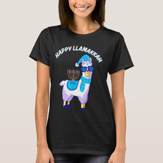 Happy Llamakkah Hanukkah Llama Chanukah Alpaca T-shirt (Voorkant)