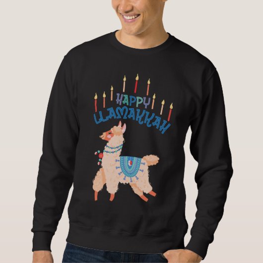Happy Llamakkah Hanukkah Menorah Trui (Voorkant)
