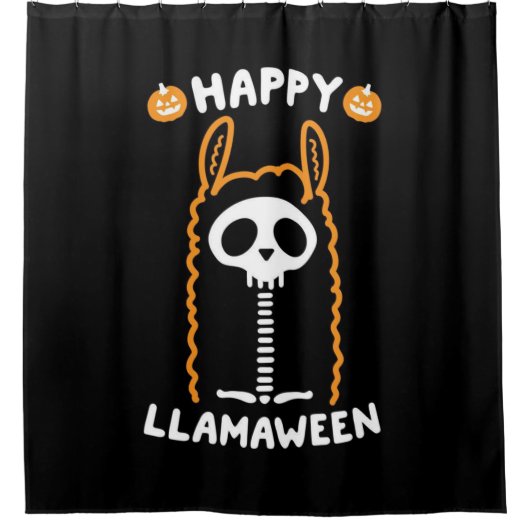 Happy Llamaoween Douchegordijn (Voorkant)
