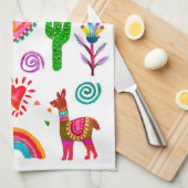 Happy Llamas & Hearts Simple Kitchen Towels Theedoek (Quarter Fold)