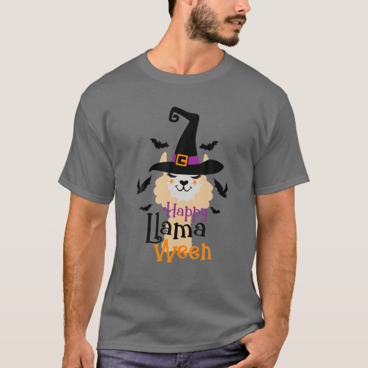 Happy Llamaween Funny Llama Halloween Vibes T-shirt (Voorkant)