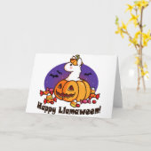 Happy Llamaween Kaart (Gele Bloem)