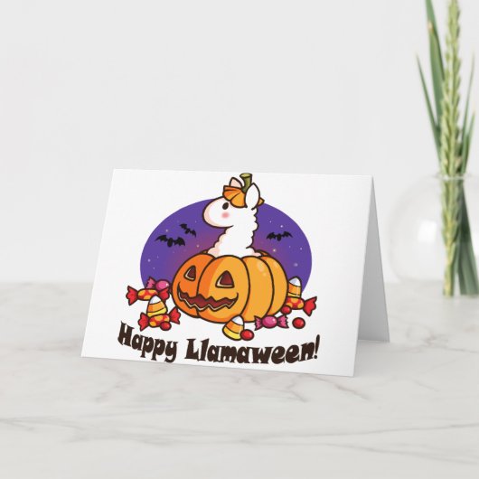 Happy Llamaween Kaart (Voorkant)
