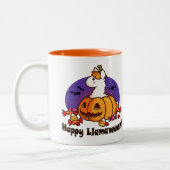 Happy Llamaween Tweekleurige Koffiemok (Links)