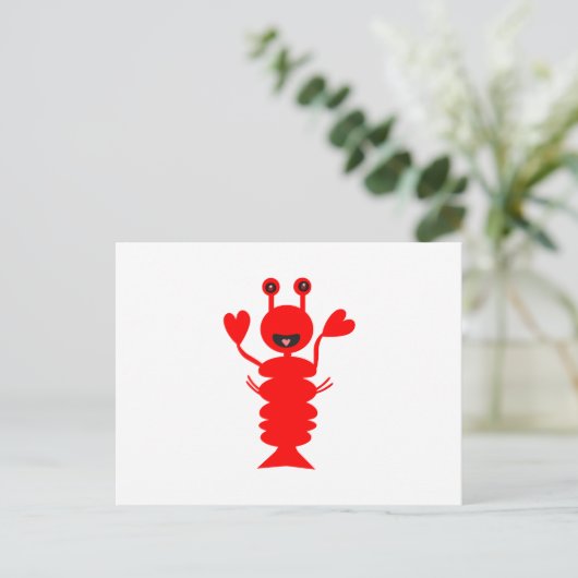 Happy Lobster Briefkaart (Staand voorkant)