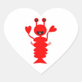 Happy Lobster Hart Sticker (Voorkant)