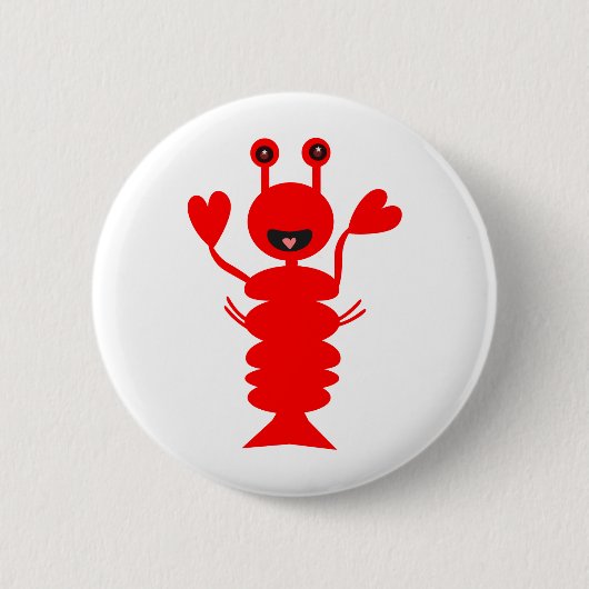 Happy Lobster Ronde Button 5,7 Cm (Voorkant)