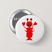Happy Lobster Ronde Button 5,7 Cm (Voorkant /achterkant)