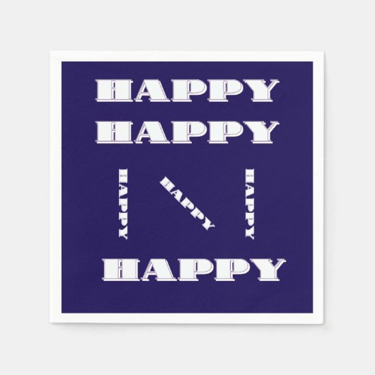 HAPPY Logo DK Blue Servet (Voorkant)