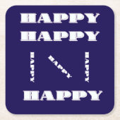 HAPPY Logo Donkerblauw Kartonnen Onderzetters (Voorkant)