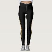HAPPY Logo Geruit Zwart Leggings (Voorkant)