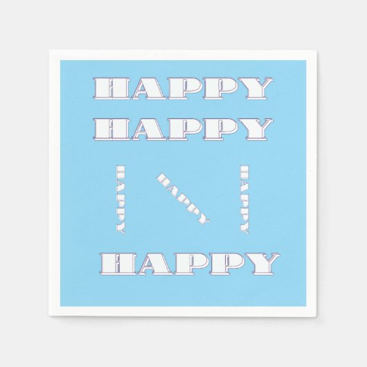 HAPPY Logo Hemelblauw Servet (Voorkant)