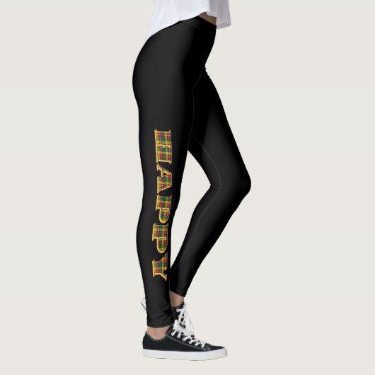 HAPPY Logo Plaid Black Leggings (Rechts)