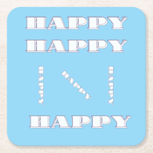 HAPPY Logo Sky Blue Kartonnen Onderzetters (Voorkant)