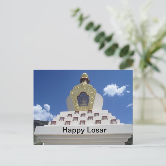 Happy Losar Stupa Briefkaart (Staand voorkant)
