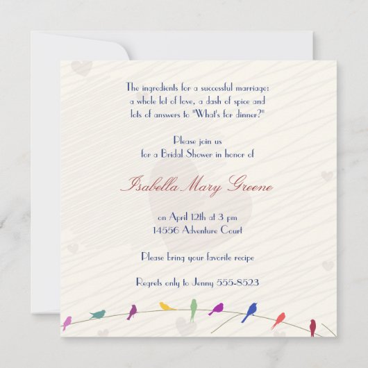 Happy Love Bridal doucheuitnodiging Kaart (Achterkant)