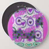 Happy Love craze Ronde Button 6,0 Cm (Voorkant /achterkant)