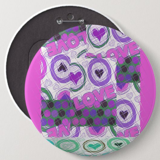 Happy Love craze Ronde Button 6,0 Cm (Voorkant /achterkant)