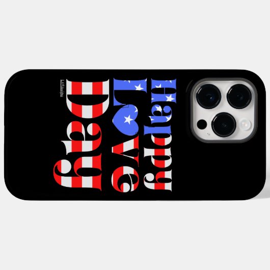 HAPPY LOVE DAY American flag Case-Mate iPhone Case (Achterkant (horizontaal))