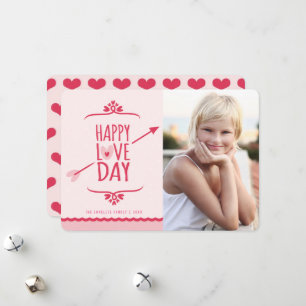 Happy Love Day Cupid's Arrow Valentijnsdag Foto Feestdagenkaart