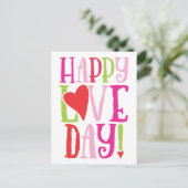 Happy Love Day Cute Valentijnsdag Briefkaart (Staand voorkant)