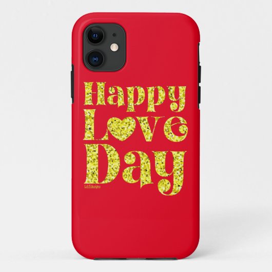 HAPPY LOVE DAY gold Case-Mate iPhone Case (Achterkant)