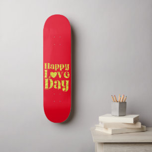 HAPPY LOVE DAY gold Persoonlijk Skateboard