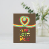 Happy Love Day Rainbow Loop Heart Valentijnsdag Feestdagenkaart (Staand voorkant)