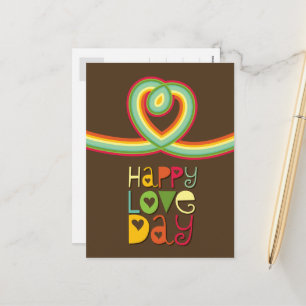 Happy Love Day Rainbow Loop Heart Valentijnsdag Feestdagenkaart