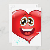 Happy Love Heart Emoji Briefkaart (Voorkant / Achterkant)