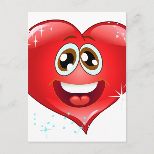 Happy Love Heart Emoji Briefkaart (Voorkant)