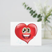 Happy Love Heart Emoji Briefkaart (Staand voorkant)