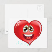 Happy Love Heart Emoji Briefkaart (Voorkant / Achterkant)