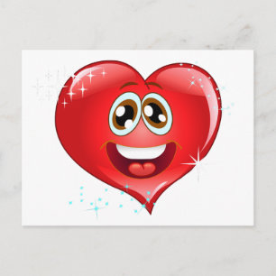 Happy Love Heart Emoji Briefkaart